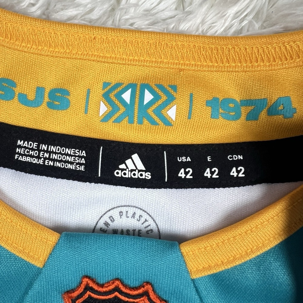 Adidas NHL San Jose Sharks "Brent Burns" Reverse Retro Jersey (H52337) Size 42 - Picture 6 of 10